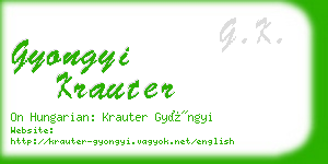 gyongyi krauter business card